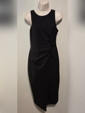 Guess Black Sleeveless Midi Dress with Side Twist